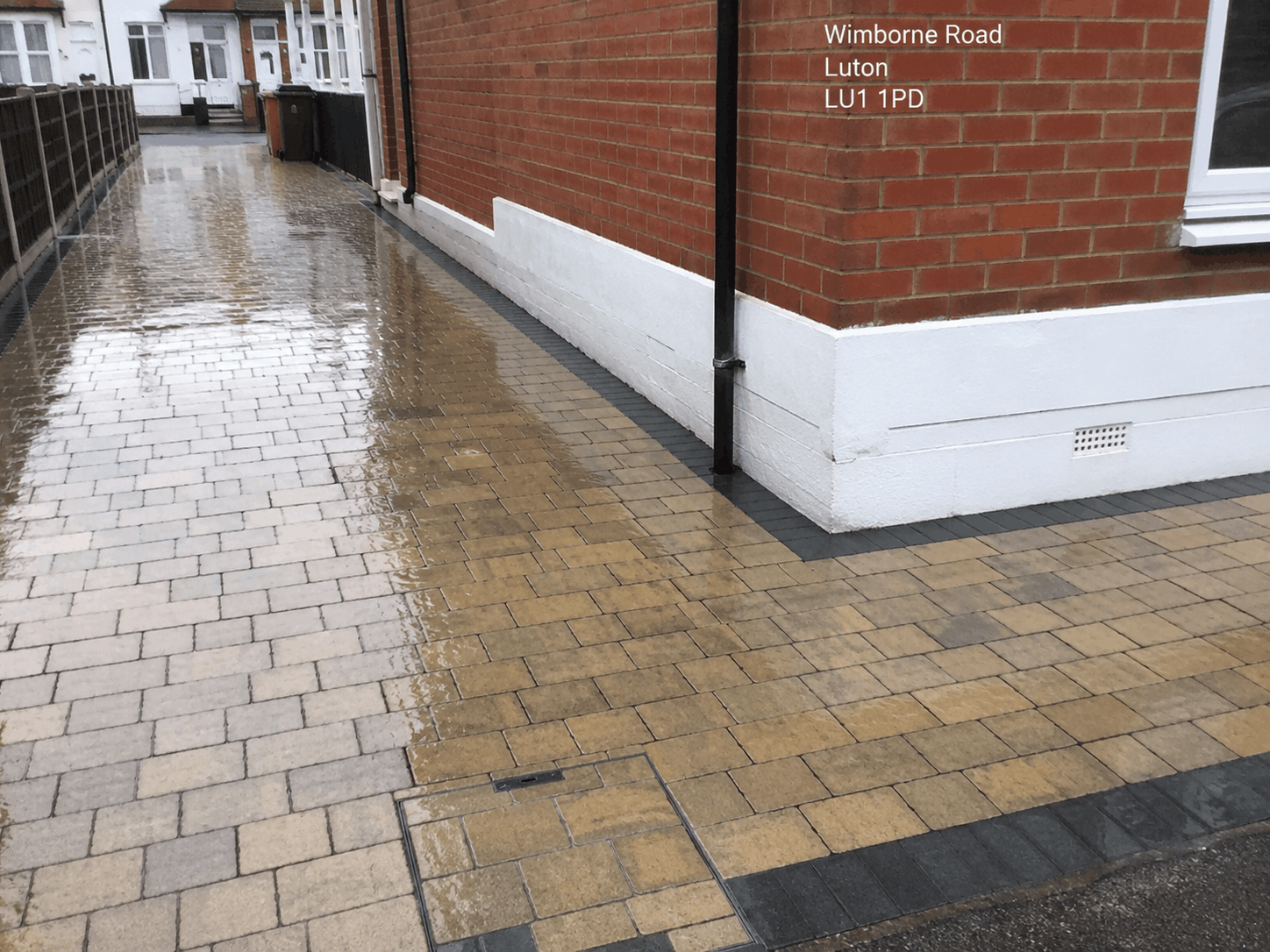 Driveway before and after jet washing - after